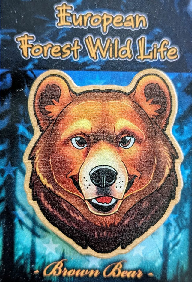 Wooden pin Brown Bear