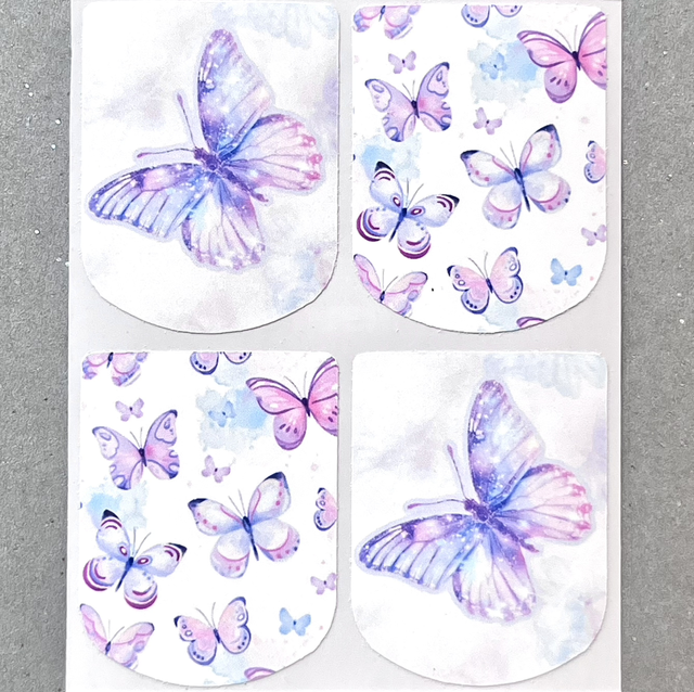 Pink and Purple Butterfly Stickers (Set of 4)