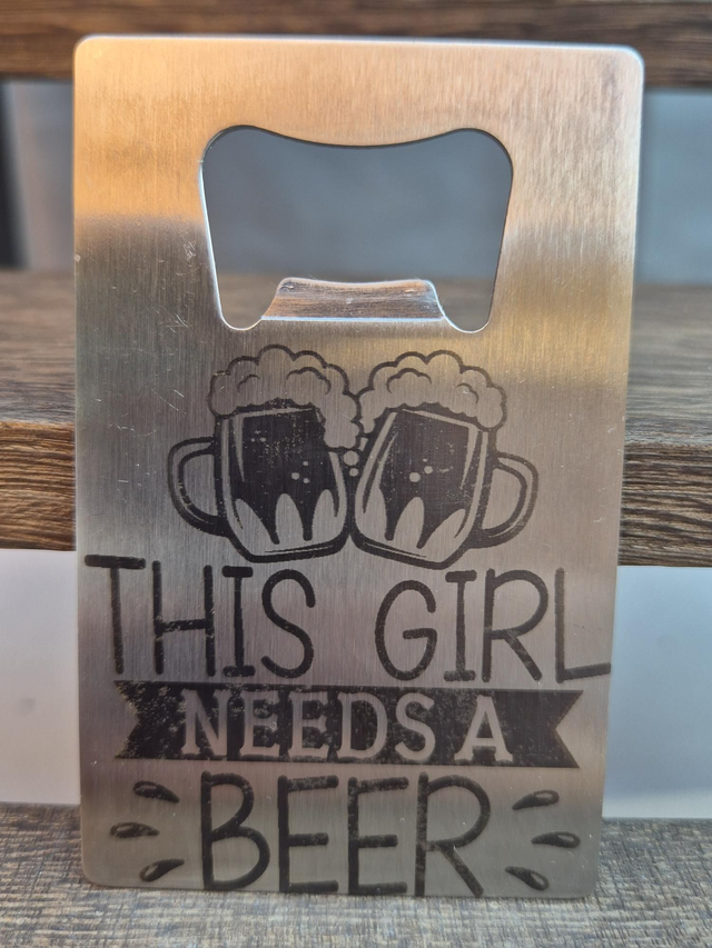 Stainless steel bottle opener - credit card size