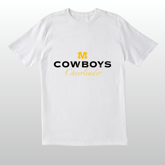 Weißes T-Shirt „COWBOYS Cheerleader“ Standarddruck