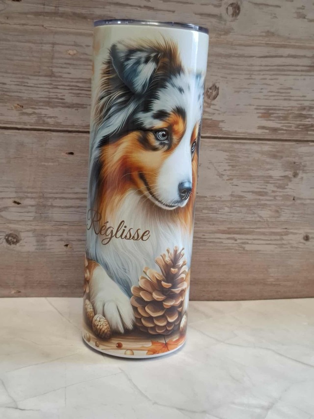 Gourde canette berger d automne personnalisé