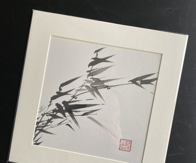 Original hand made bamboo painting Window Mount,19cm*19m