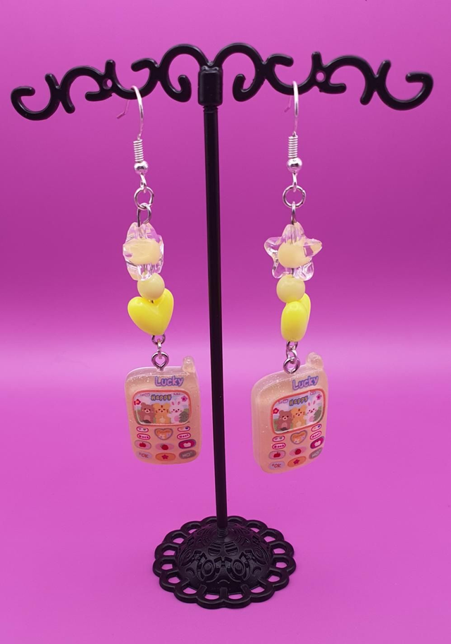 Earrings Mobile Yellow Mono 
