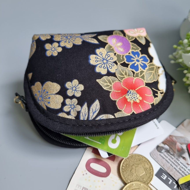 Porte-monnaie arrondi "Kanako noir"