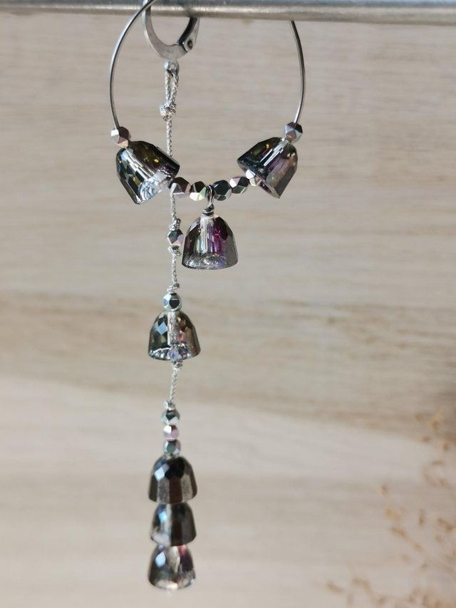 Boucles d'oreilles Venezia asymétriques argentées