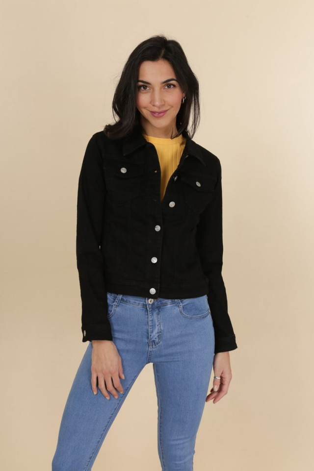Veste en jeans noir
