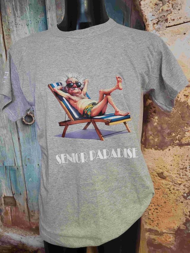 T-SHIRT GRIS HOMME 2XL SENIOR PARADISE(BZ17)
