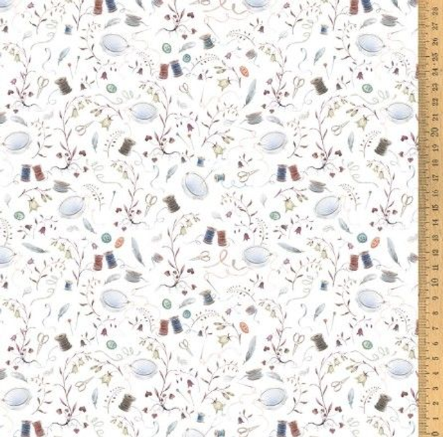 35 cm BW-Stoff "Fadenpoesie" 