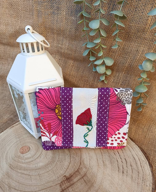 Porte feuille- porte monnaie-pochette - coquelicot
