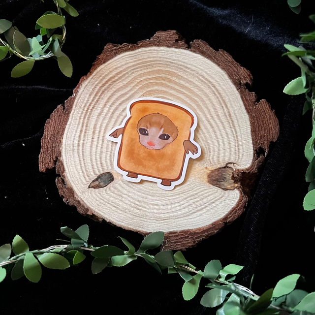 Sticker Gatos comida // Tostada