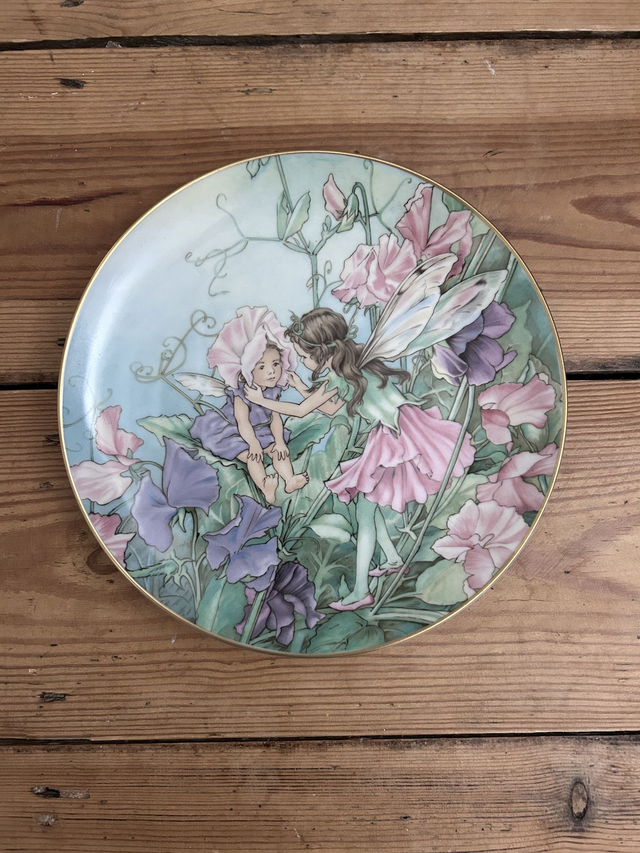 "The Sweet Pea Fairy" Collectors Wall Plate from the Flower Fairies Collection - Boxed