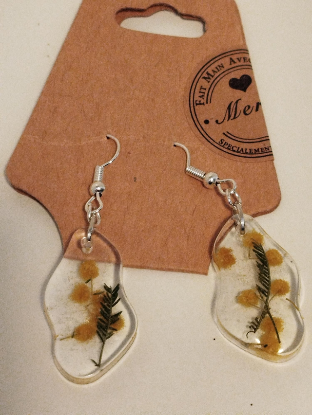 Boucle d'oreille vague petit modèle mimosa 