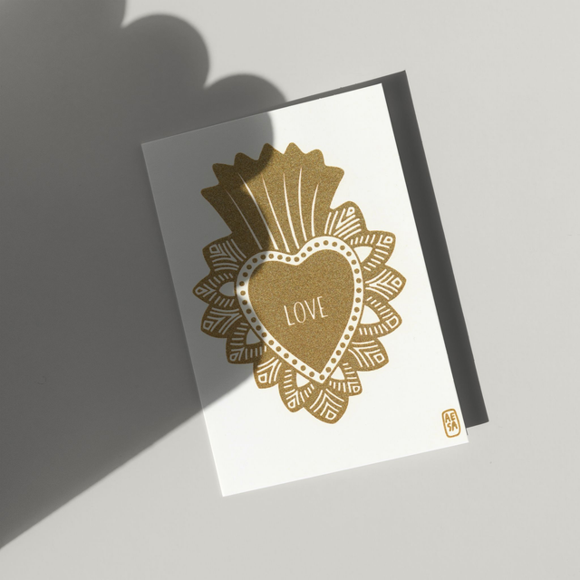 Carte postale "Love" or