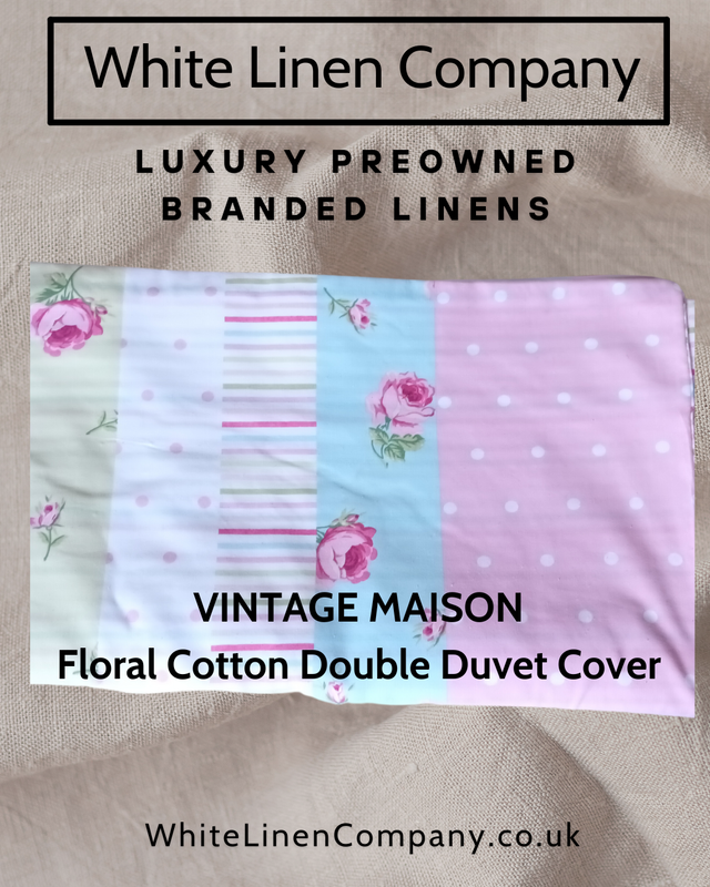 VINTAGE MAISON - Floral Kingsize 100% Cotton Duvet Cover
