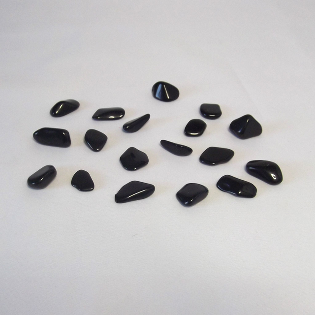 Black obsidian tumble stones