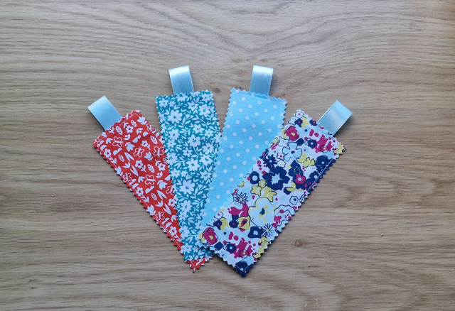 Handmade fabric bookmarks