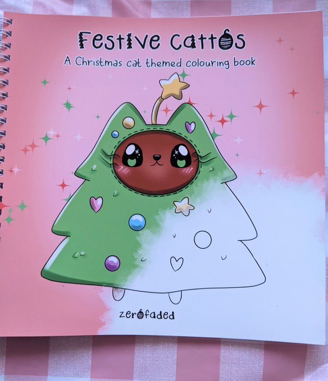Festive Cattos Colouring Book - Christmas Cat Colouring Book, colouring pages, colouring sheets, colouring pages adult, colouring book adult