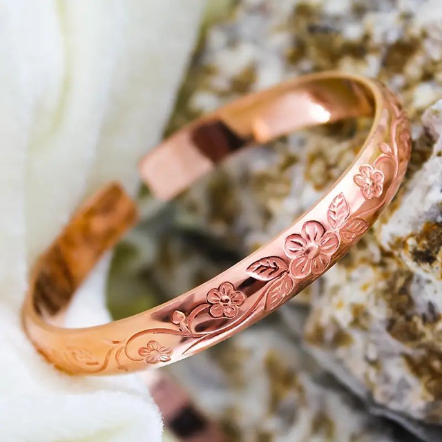 Bracelet en cuivre, bracelet de taille ouverte réglable,  