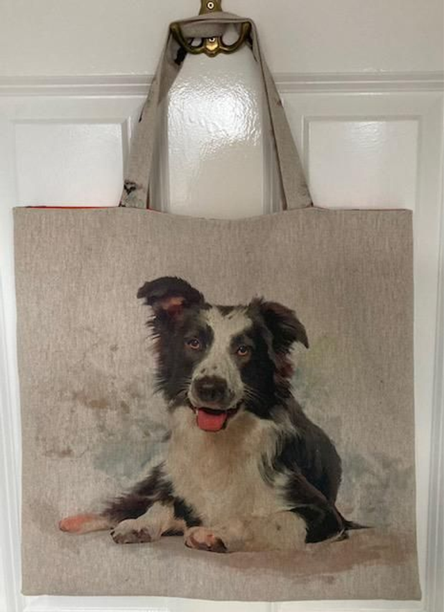 Lined Tote Bag (Border Collie)