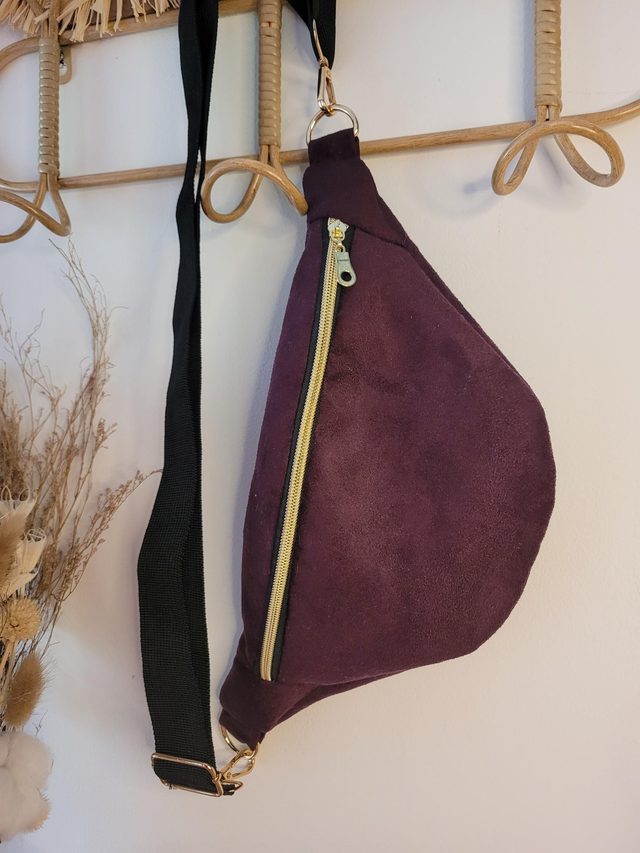 Banane nubuk pourpre bandoulière amovible 