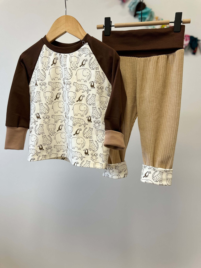 Pantalon évolutif velours "Animaux doux"