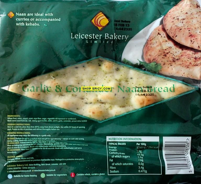 2 Pack Garlic &amp; Coriander Naan