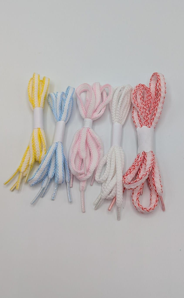 Lacets plats bicolores 50 cm – Lacets pour chaussures bébé crochetées