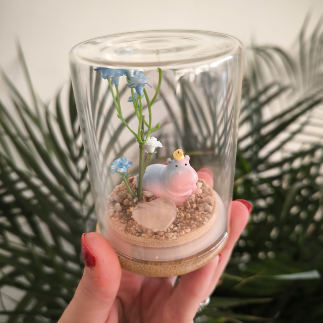 Ami protecteur - Hippopotame (quartz rose)