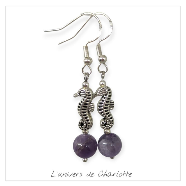 Boucles d'oreilles "Améthyste" BO-024