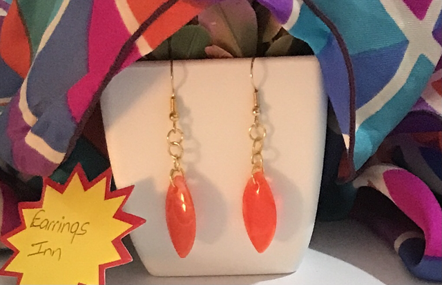 Orange Dangling Earrings-PODE35
