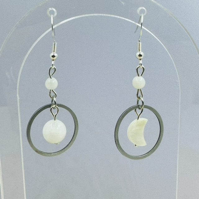 Boucles d’oreilles THÉSÉE pierres de lune