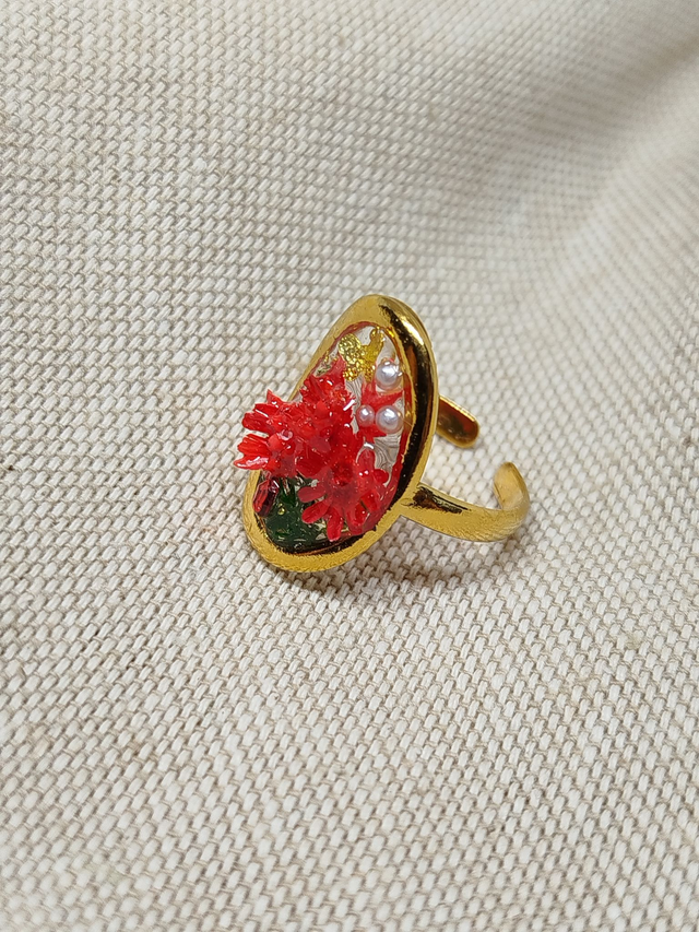 Bague Oriane coloris rouge