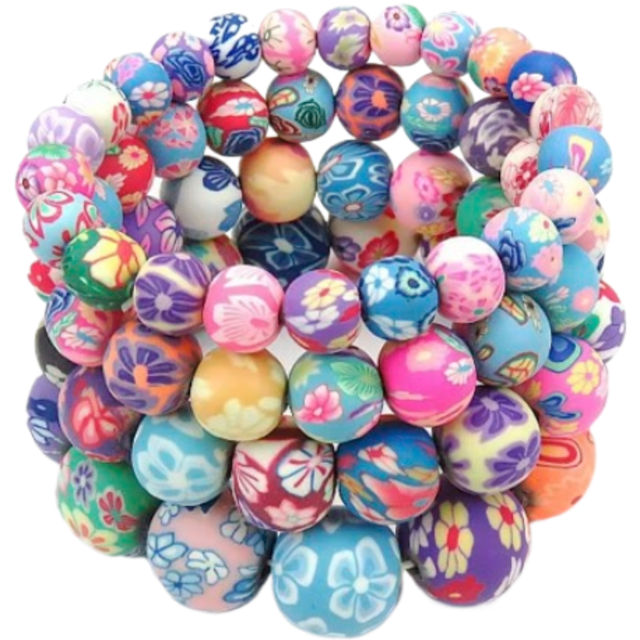 Armband vintage floral 8 mm