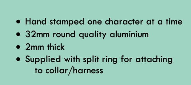 Bubbles - nautical themed handstamped personalised pet tag