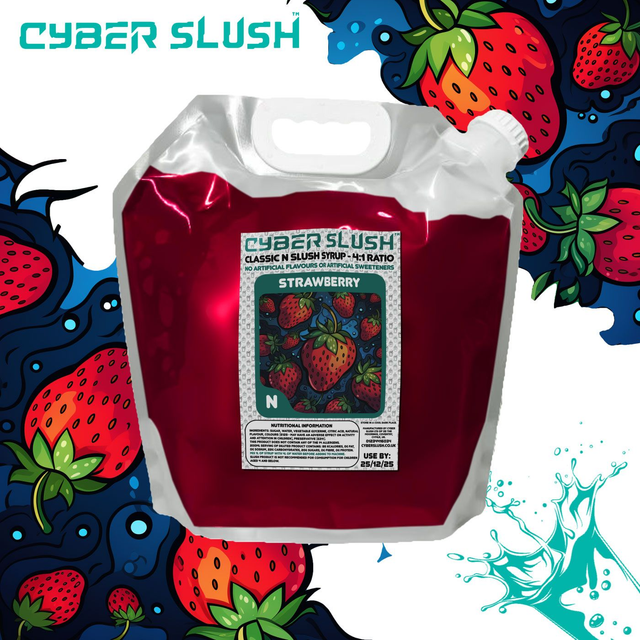 CyberSlush Strawberry Syrup - Natural Flavour / Natural Sweetness - 5L