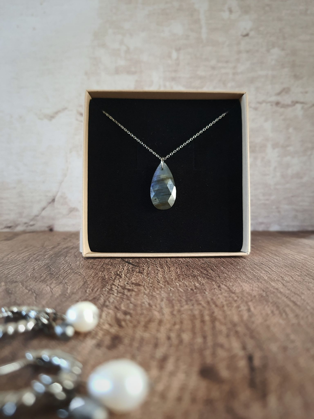 Collier Aurore argenté - Labradorite