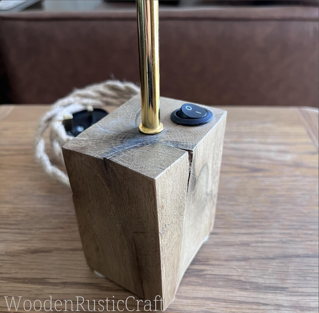 Spalted Turkish Oak Table Lamp with Linen Shade