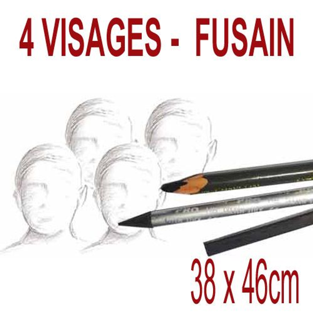 4 visages fusain- 38x46cm - 290€