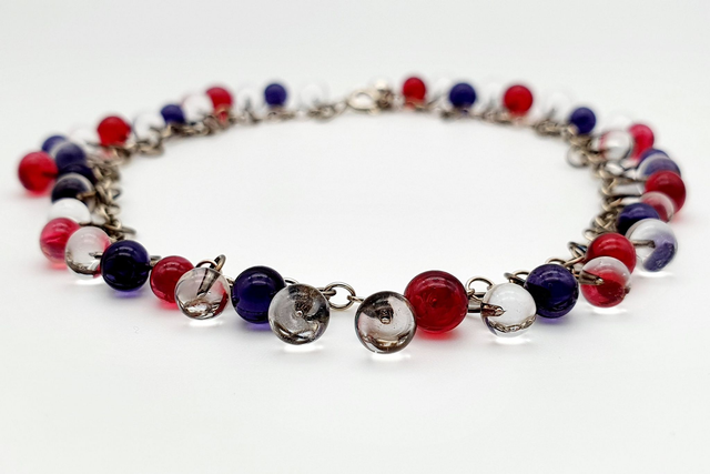 Bracelet Rosée fuchsia, violet et transparent