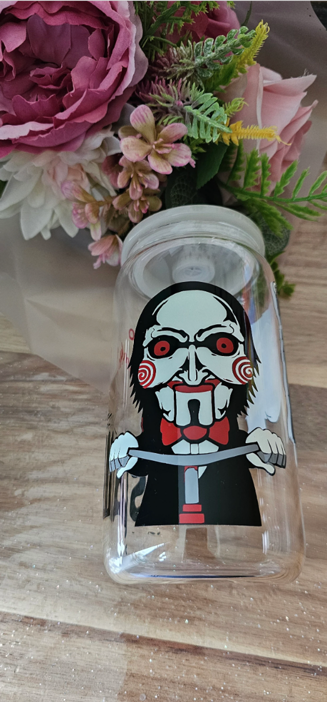 Saw Inspired Glass Can