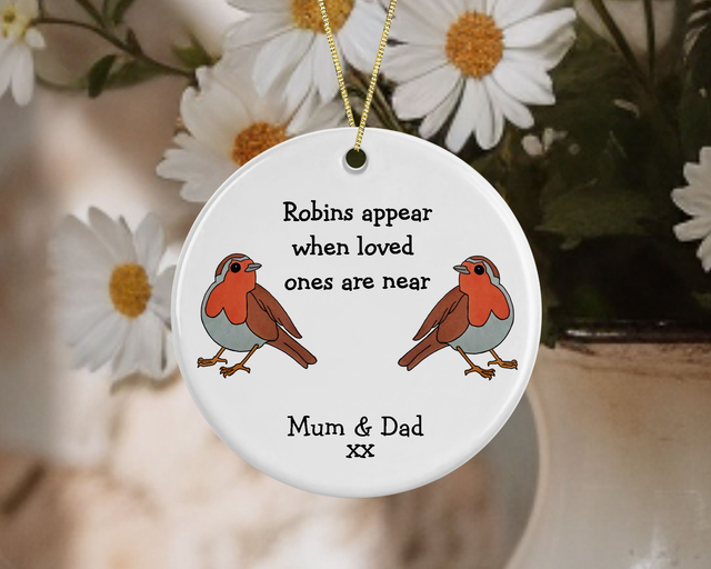 "Mum &amp; Dad" Memorial Ceramic Hanging Decoration