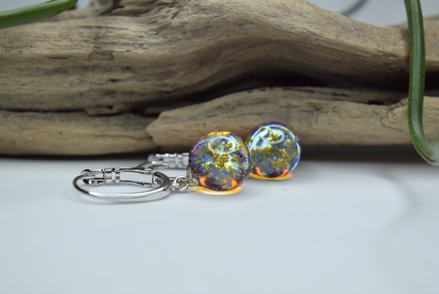 DORMEUSES VOIE LACTÉE AMBRE MONTURE ARGENT (DVL15)