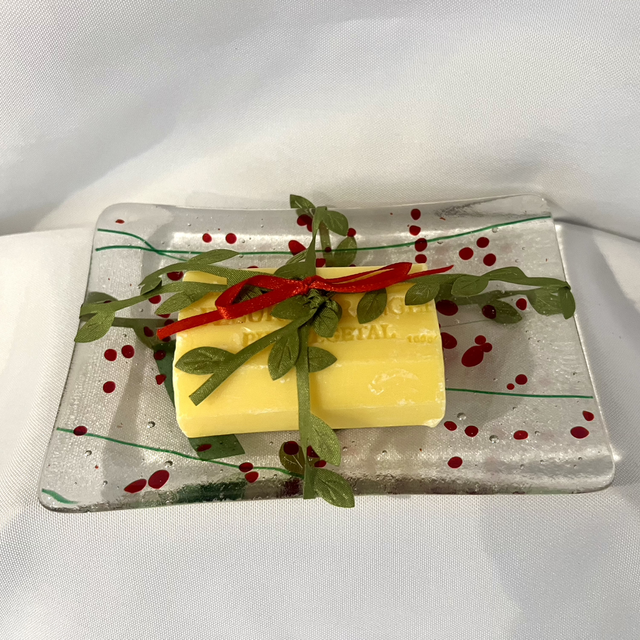 Festive Fused Glass Trinket / Soap Dish
