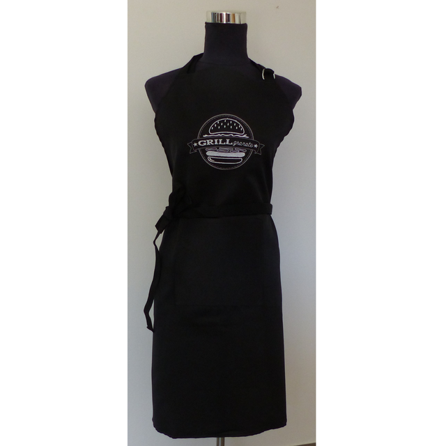 Schürze schwarz „Grill Granate“