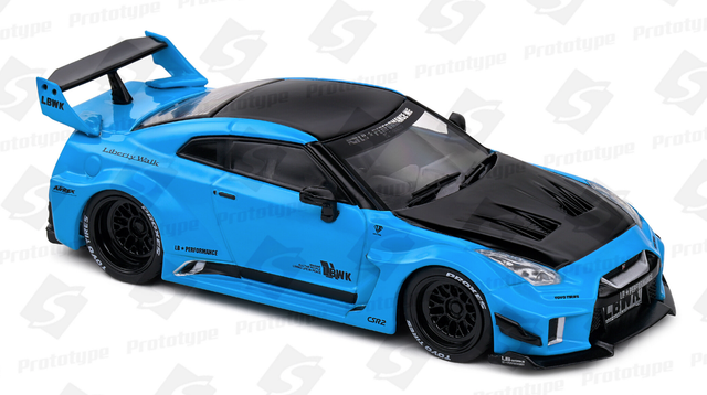 Nissan GT-R R35 LibertyWalk blau Solido 1:43