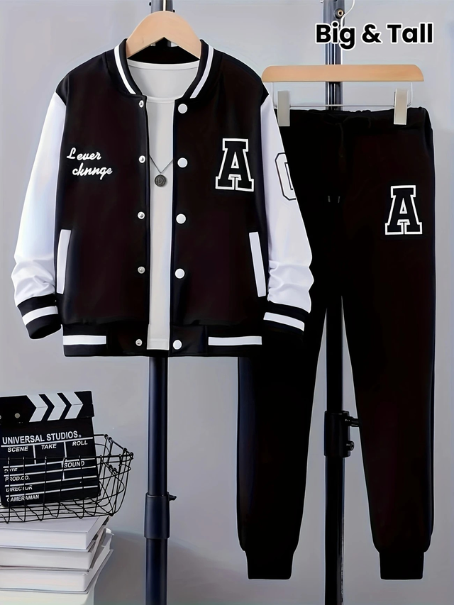 2pcs Men's Plus Size Casual Tracksuit