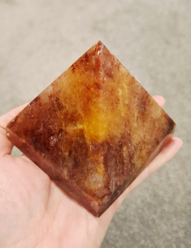 Fire Quartz Crystal pyramid 
