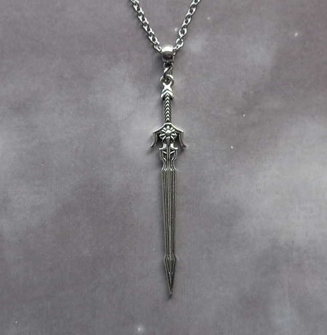 Patterned Sword Necklace 