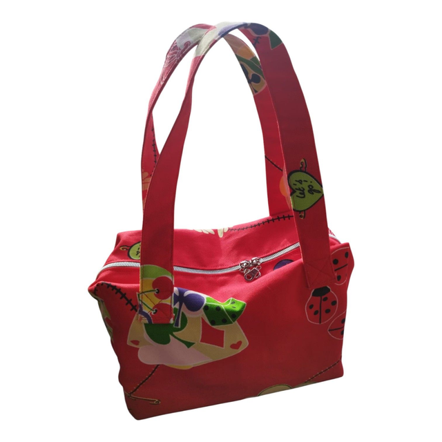 Sac Boston en toile de coton rouge