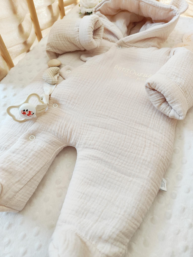 Combipilote en gaze de coton " Petit Ourson de papa "